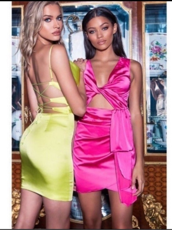 Meshki Dresses & Skirts - Meshki Melody Satin Twist Cut
Out Dress